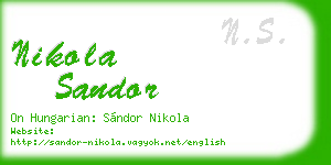 nikola sandor business card